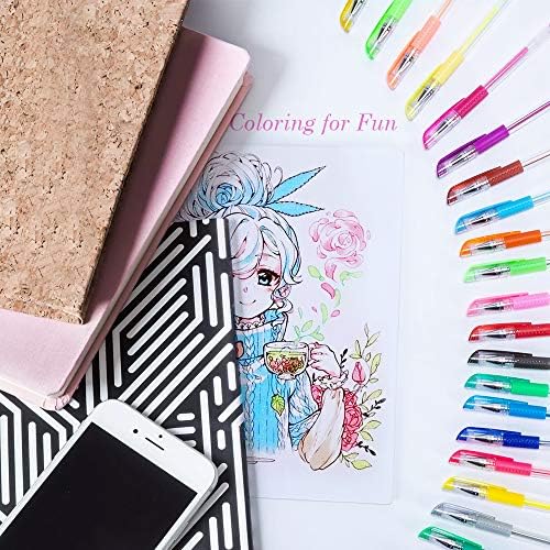 24 boje gel olovke, bojanje gel olovke umjetnosti za časopis za odrasle bojanke knjige crtanje bilješke, 40% više tinte za djecu