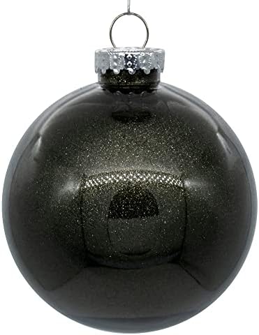 Vickerman 6 Clear Ball Božićni ukras s unutrašnjošću Gunmetal Glitter. Ovaj predmet dolazi s 4 ukrasa po jedinici.