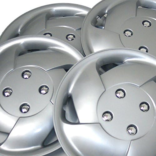 TuningPros WC-15-8083-S-Pakiranje od 4 hubcaps-15-inčni stil stil Snap-on Type Metallic Silver Wheel Pokriva