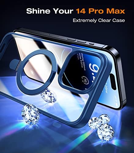 Vicseed za iPhone 14 Pro Max kućište s nevidljivim magnetskim postoljem [Ultra Clear] [Kompatibilno s MagSafe] Vojnom kapljicom zaštitom