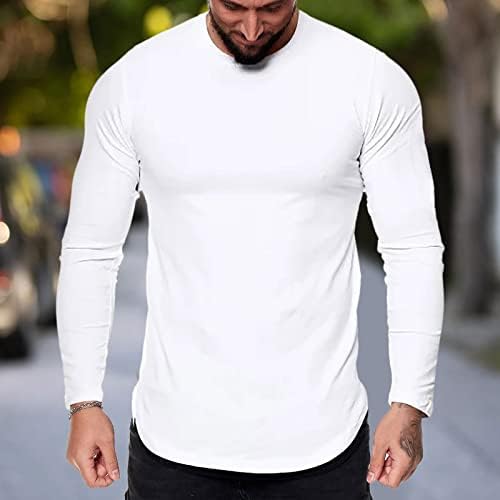 XXZY 2022 Nove muške majice Muške modne casual sportske fitness vanjski zakrivljeni rub košulja s dugim rukavima od breskve
