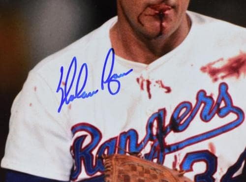 Nolan Ryan Autografirani Texas Rangers 8x10 Krvava usna fotografija - AI Verified Holo - Autografirane MLB fotografije