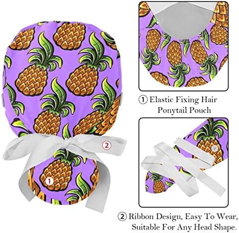Radna kapa Podesiva radna poklopac s voćem od ananasa s gumbima Elastična vrpca za žene za žene