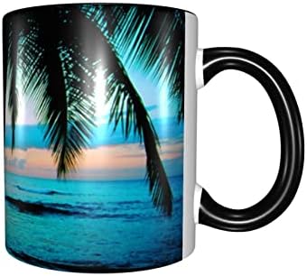 Kalifornijska Palma plaža izlazak sunca zabavna šalica za kavu za žene muške keramičke šalice za čaj od 11 oz Mikrovalne pećnice dečko