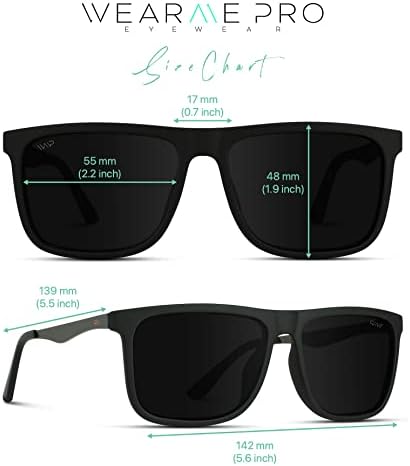 Wearme Pro - ravna gornja polarizirana leća kvadratna crna sunčana naočala za muškarce