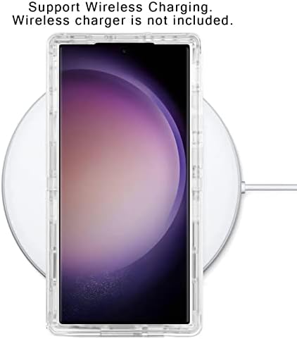 Wollony za Samsung Galaxy S23 Ultra Clear Slučaj za muškarce žene 3 u 1 hibridni zaštitni poklopac Prozirni kristalni pokrov protiv