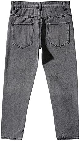 Dječački traper casual hlače Jeanci Pocket lete muške solidne ravne hlače modni patentni zatvarač muškog motiranja izravno fit