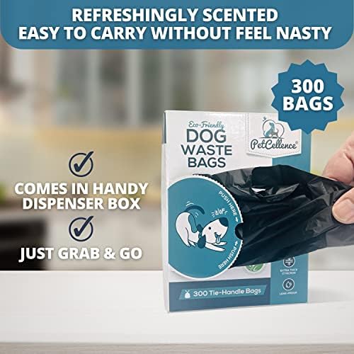 Vrećice za pseću kakicu s biorazgradivim ručkama za vezanje-300 vrećica za pseću kakicu s mirisom i nepropusnošću, debele i izdržljive-vrećice