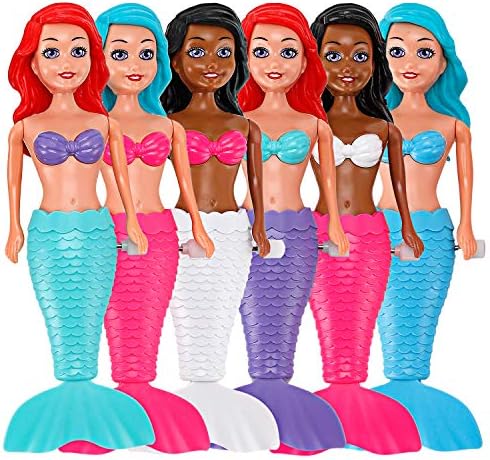 6 pakiranja igračaka za kupanje za malu djecu i djevojčice - Mala sirena princeza navija repni ventil plutajuće igračke za kupanje