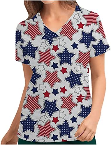 Majica za tinejdžere ljeto-jesen s kratkim rukavima i dekolteom u obliku slova u, grafička odora za ribanje, majica s džepovima od