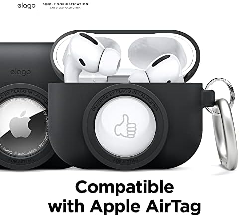 Elago Snapshot Cover kompatibilan s Apple AirPods Pro, kompatibilan s airtagovima [Black] - Slatki klasični dizajn kamere, futrola