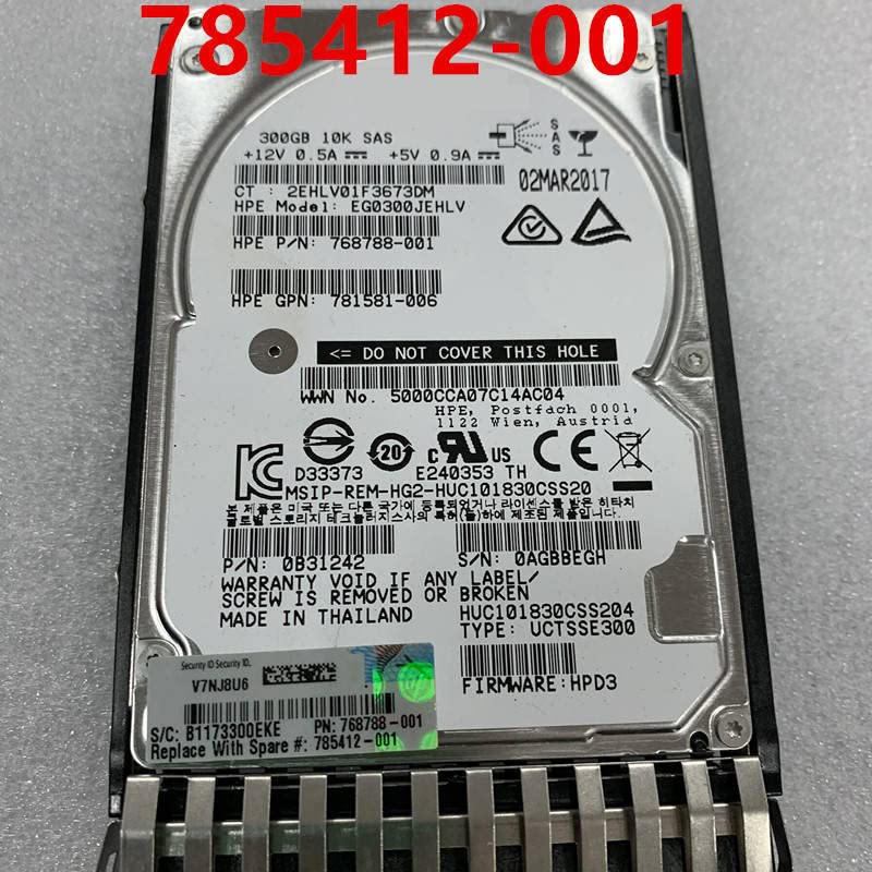 Srednji tvrdi disk za 97 300 GB 2,5 12 Gb / s 64 MB 10000 o / min za interni tvrdi disk za poslužiteljski tvrdi disk za 785071-921