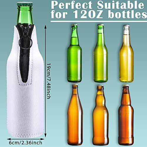 10 komada Sublimation Blunks Beer Boce Cooler Gledavi bijeli neoprenski rukavi s patentnim zatvaračem pivske rukave za boce mogu hladiti