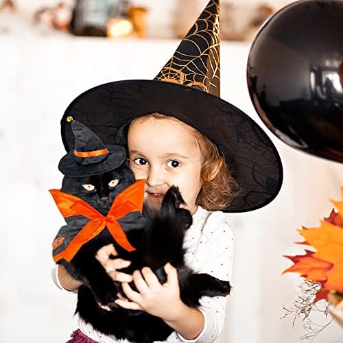 Halloween za kućne ljubimce Mačka narančasta šalica bundeve i vještica, prilagodljiva odjeća za kućne ljubimce Set Odjeća za ogrtač