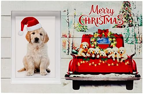 Fini foto pokloni Sretan božićni štenad drveni okvir slike