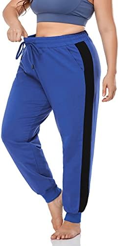 Zerdocean Women's Plus Size Twitpants Jogger Workion Floing Active Weing Casual Lounge hlače s džepovima s džepovima