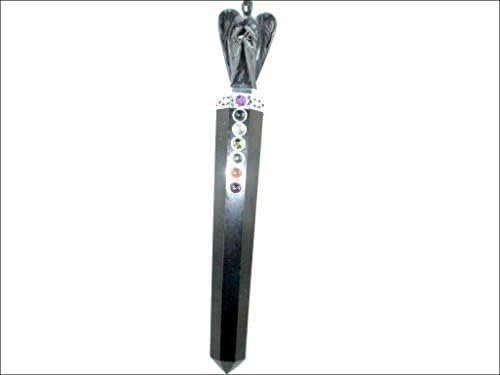 Jet Black Tourmaline Angel Chakra štapić štapić cca. 5-5,5 inčni energizirani nabijeni čisti Programirani čisti originalni Stick Free