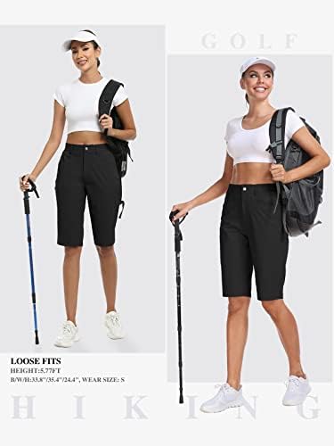 Mofiz Womens 13 planinarski teretni kratki kratki kratke hlače dužine koljena elastični pojas Žene golf kratke hlače sa skrivenim desnim