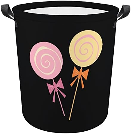 Crtani štapići za slatkiše okrugla košara za rublje sklopive vodootporne košare za prljavu odjeću s ručkama torba za odlaganje perilice