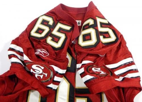 2005 San Francisco 49ers Justin Smiley 65 Igra izdana Red Jersey 46 DP37151 - Nepotpisana NFL igra korištena dresova
