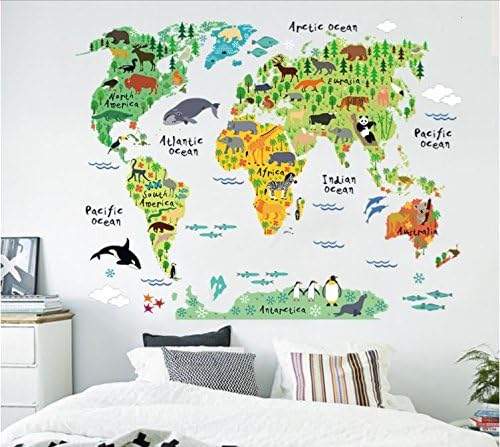 Covpaw® zidne naljepnice dekor svijet mapa kontinenta za djecu vrtić dječja soba deco deco