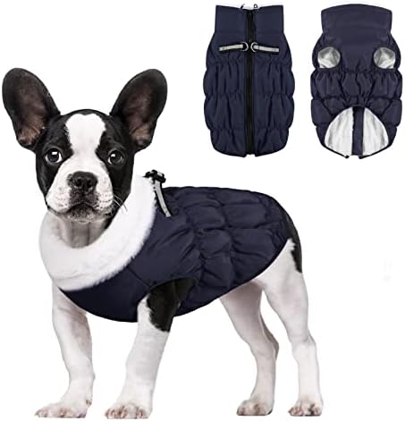 Queenmore Warm Dog Zimska jakna, kaputi za hladno vrijeme s runom, pas, vjetrovit od kornjača za kornjače s dekolteom, jaknom za pse