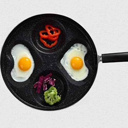 Tava od aluminijske legure BB-čista crna tava s četiri rupe za kuhanje omleta, neljepljiva posuda za pečenje, kućanski alati za kuhanje