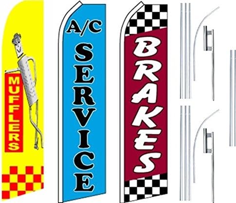 Usluge auto trgovine Super Flag 3 Pack & Poles-Muflers-AC servisne kočnice