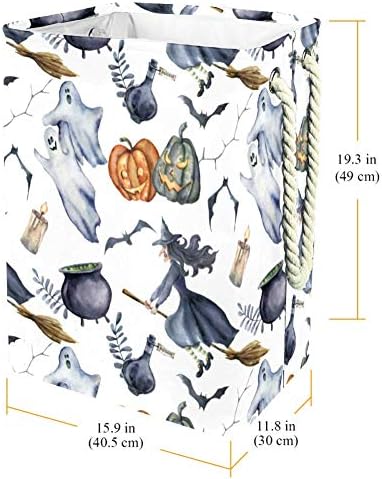 Heterogeni akvarel čarobni uzorak za Noć vještica 300 Pach Oksford PVC vodootporna košara za odjeću velika košara za rublje za deke
