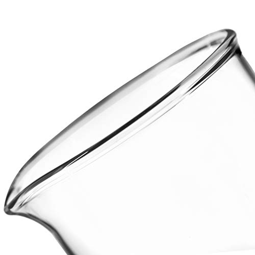 Čaše od 6 inča, kalup visok 600 ml s izljevom - bijeli, gradacija od 50 ml - borosilikatno staklo od 3,3 inča