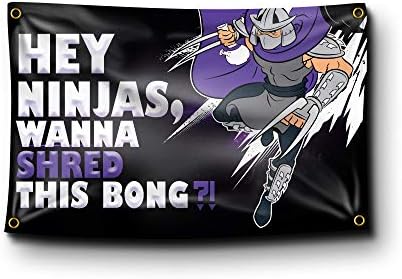 Banger - Hej ninjas, želiš li razbiti ovaj bong?! Shredder tmnt smiješna fakultetska spavaća zastava natpisni plakat tapiserija meme