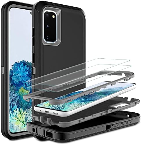 HONG-AMY za slučaj Galaxy S20, slučaj Samsung Galaxy S20 sa samocjenim fleksibilnim zaštitnikom zaslona TPU-a [2 pakiranje], 3 u 1