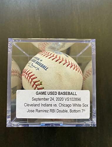 Jose Ramirez Indijanci RBI Double Game Upotrijebljeni bejzbol MLB Auth vs102896 - MLB igra korištena bejzbols