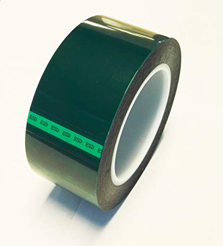 Bertech ESD traka, širok 1/4 inča X 72 jarda, zeleni, poliesterski film sa silikonskim ljepilom, 3 inča jezgre, ROHS i doseg kompatibilan