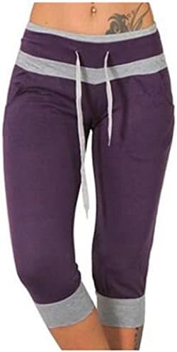RBCULF žene Capris Crop Wide nogu hlače plus veličina labavi casual džepni struk Jogger Jogger SweatPant joga gamaša