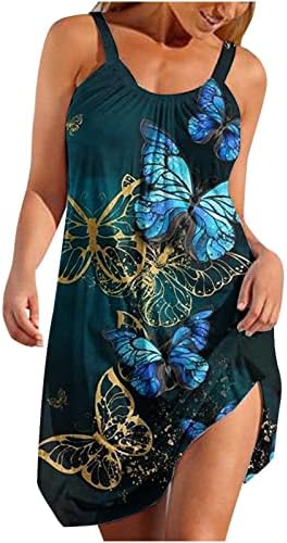 ženska ležerna haljina 2023. proljetna jednobojna haljina bez rukava s izrezom u obliku slova U, široka lepršava midi haljina
