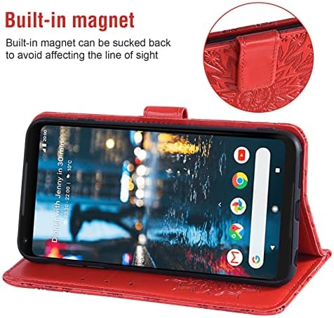 Torbica za telefon Google Pixel 2XL Sjedalo-novčanici sa zaštitnim slojem od kaljenog stakla i kože, magnetska tanka flip poklopac,