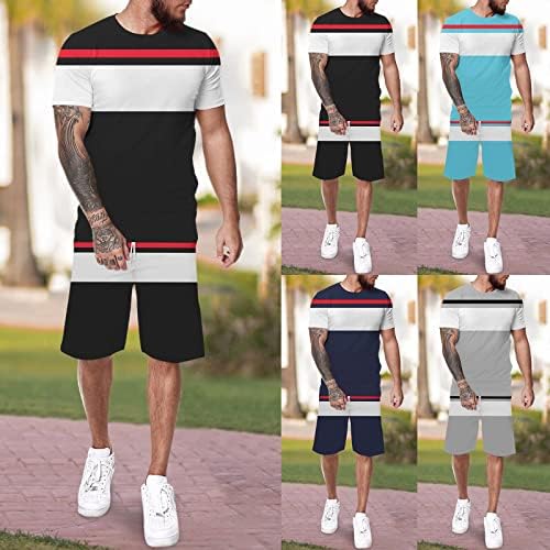 Muški kratki setovi 2 komada odjeće Fashion Summer TrackSuits casual set Pinstripe odijelo muškarci