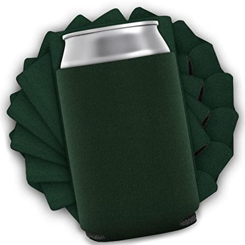 1000 pakiranja Hunter Green Blank Can Cooler Slušave, prilagodljive skupne sublimacije mogu hladnjake, ekstra debljine rukav za urušavanje