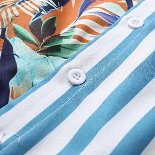 Ljetne majice za muškarce modni proljetni ljetni majica ležerna plaža tiskana prugasti vrhovi kratkih rukava