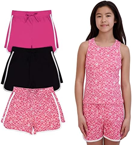 Pink Velvet Girls Athletic Running Shorts- Trening Kratki 3-pack-toko pamučni sportovi kratke hlače