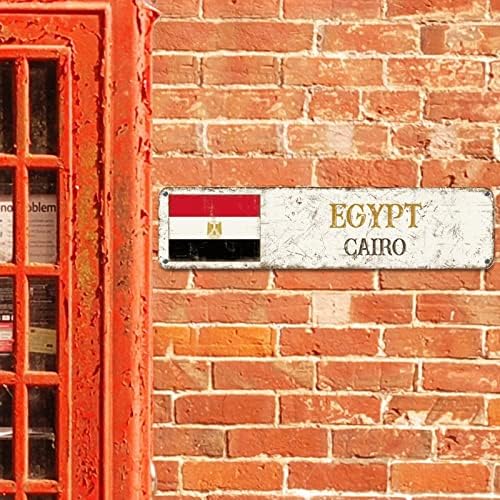 Guangpat Egipat zastava Prilagođeni ulični znak Egipat Kairo Metal Sign Capital City suvenir Dekorativni znak Country Suvenir Vintage
