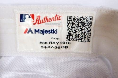 Arizona Diamondbacks Robbie Ray 38 Igra je koristila bijele hlače 34-37-36 182-Igra korištena MLB hlače