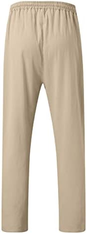 Muška modna ležerna tiskana lanena džep čipke up hlače velike veličine hlače plišana kuća