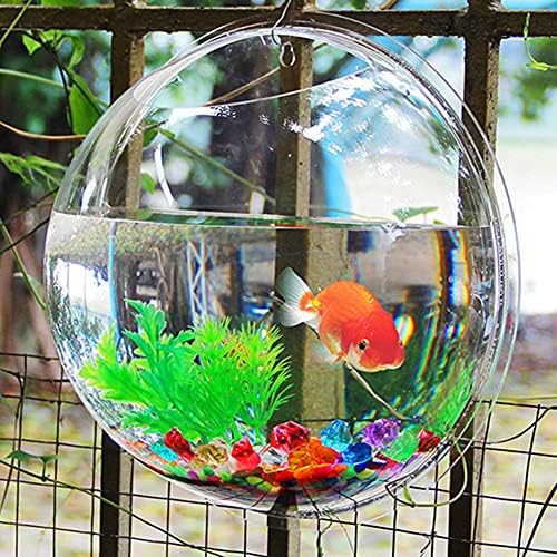 Promjer 19,5 cm kreativna zidna akrilna zdjela za ribu viseći akvarijski akvarij za ribu prozirni kućni ukras