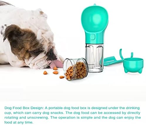 Putna boca za vodu za pse, Prijenosni dozator vode za kućne ljubimce od 300 ml sa zdjelom za vodu / spremnikom za hranu / vrećicom