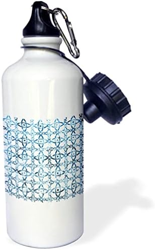 3Drose zimsko plavo -bijeli ukrasni uzorak - boce s vodom