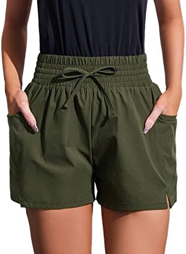 Coorun ženske atletske kratke hlače visoki struk trčanja s kratkim hlačama džepne kratke kratke hlače elastične kratke hlače