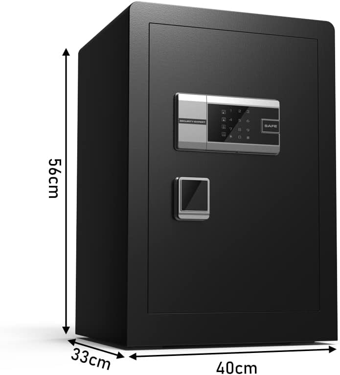 Biometrijski sef za otiske prstiju od 1,97 kubičnih stopa, Vatrootporni vodootporni sef s indukcijskim osvjetljenjem, s glasovnim emitiranjem