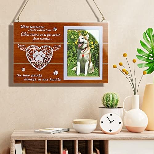 Pas memorijalni poklon Prilagođeni gubitak pasa Simpatija Pokloni Personalizirani Pet Memorial Frame Ime Personalizirani zidni umjetnički